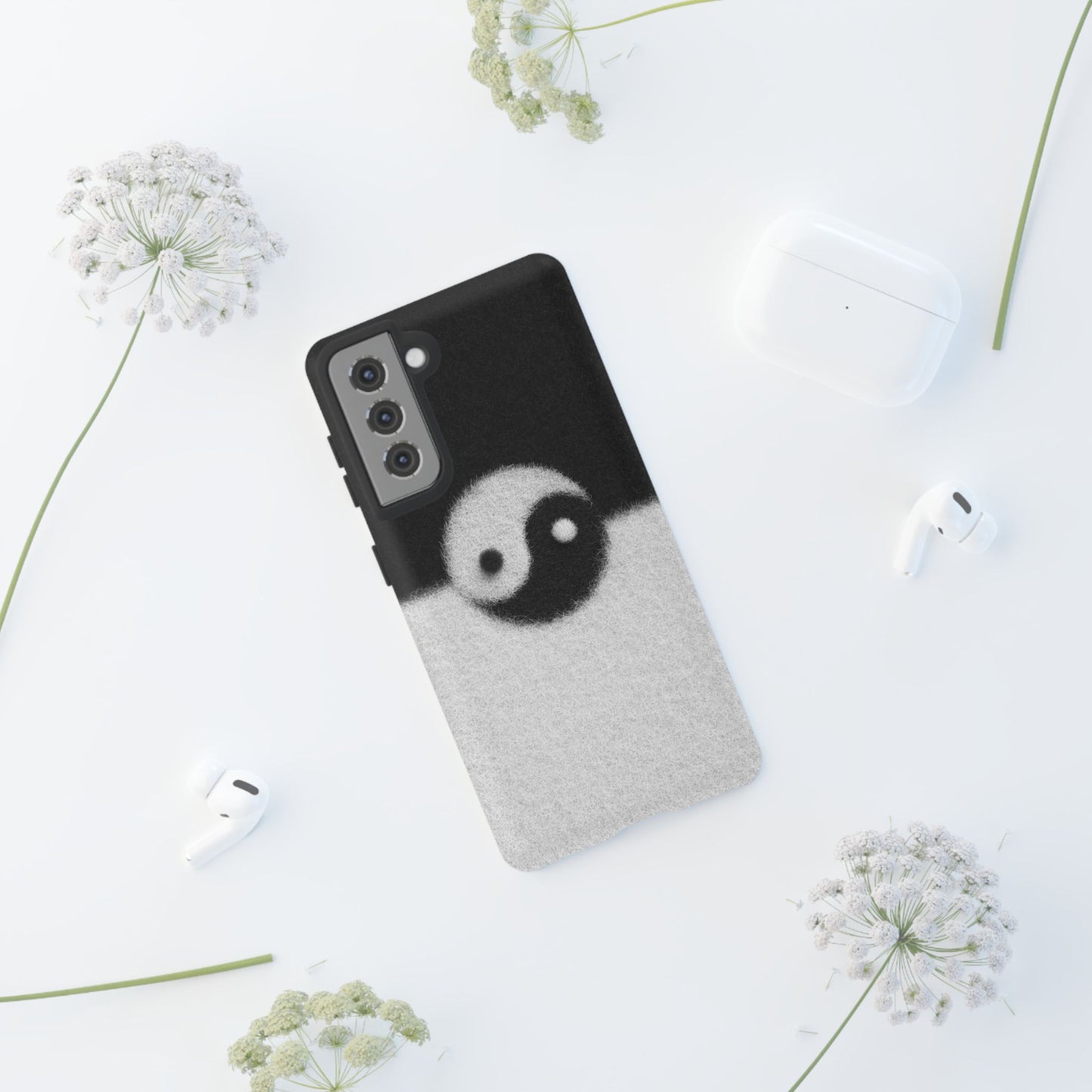 Yin Yang Phone Case - Tough Cases for Minimalist Vibes, Smartphone Cover, Unique Gift, Black and White Design, Modern Aesthetic