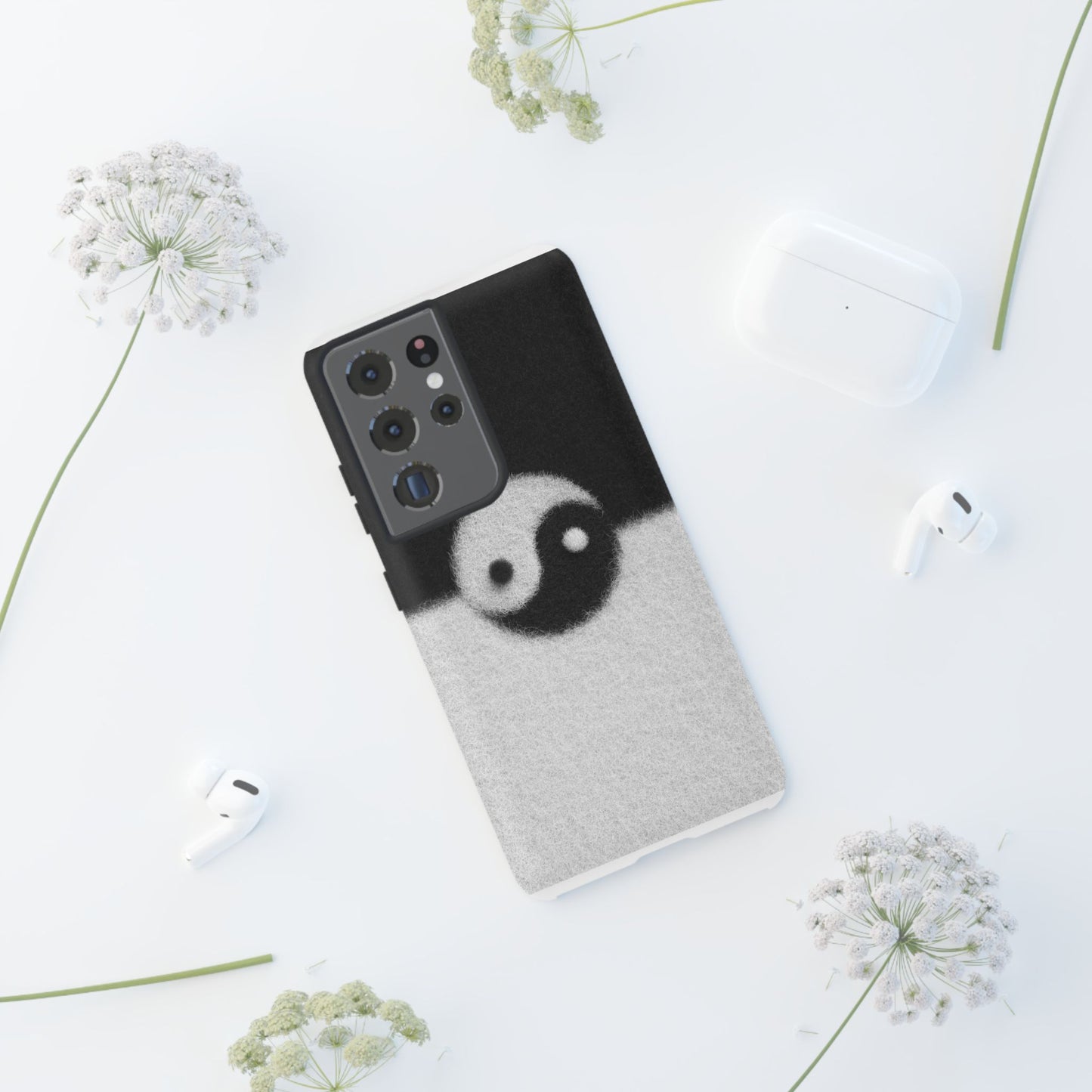 Yin Yang Phone Case - Tough Cases for Minimalist Vibes, Smartphone Cover, Unique Gift, Black and White Design, Modern Aesthetic