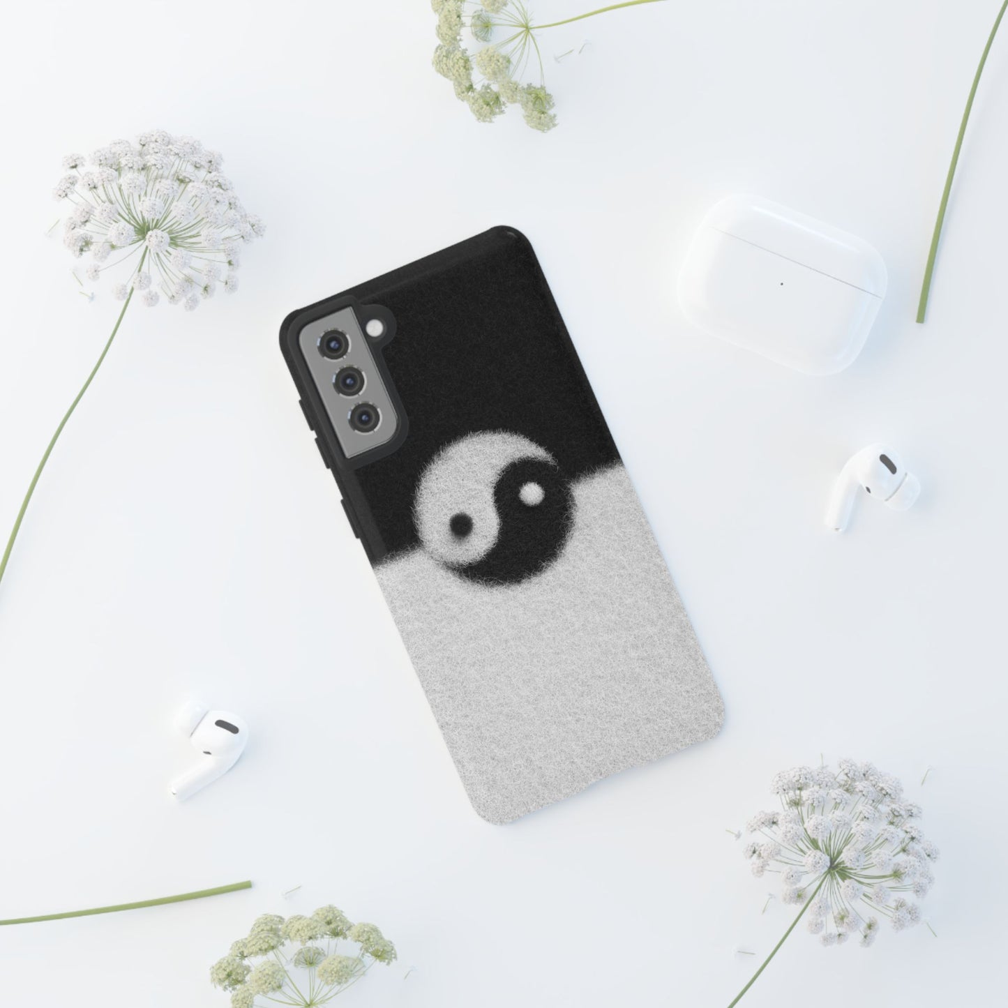 Yin Yang Phone Case - Tough Cases for Minimalist Vibes, Smartphone Cover, Unique Gift, Black and White Design, Modern Aesthetic
