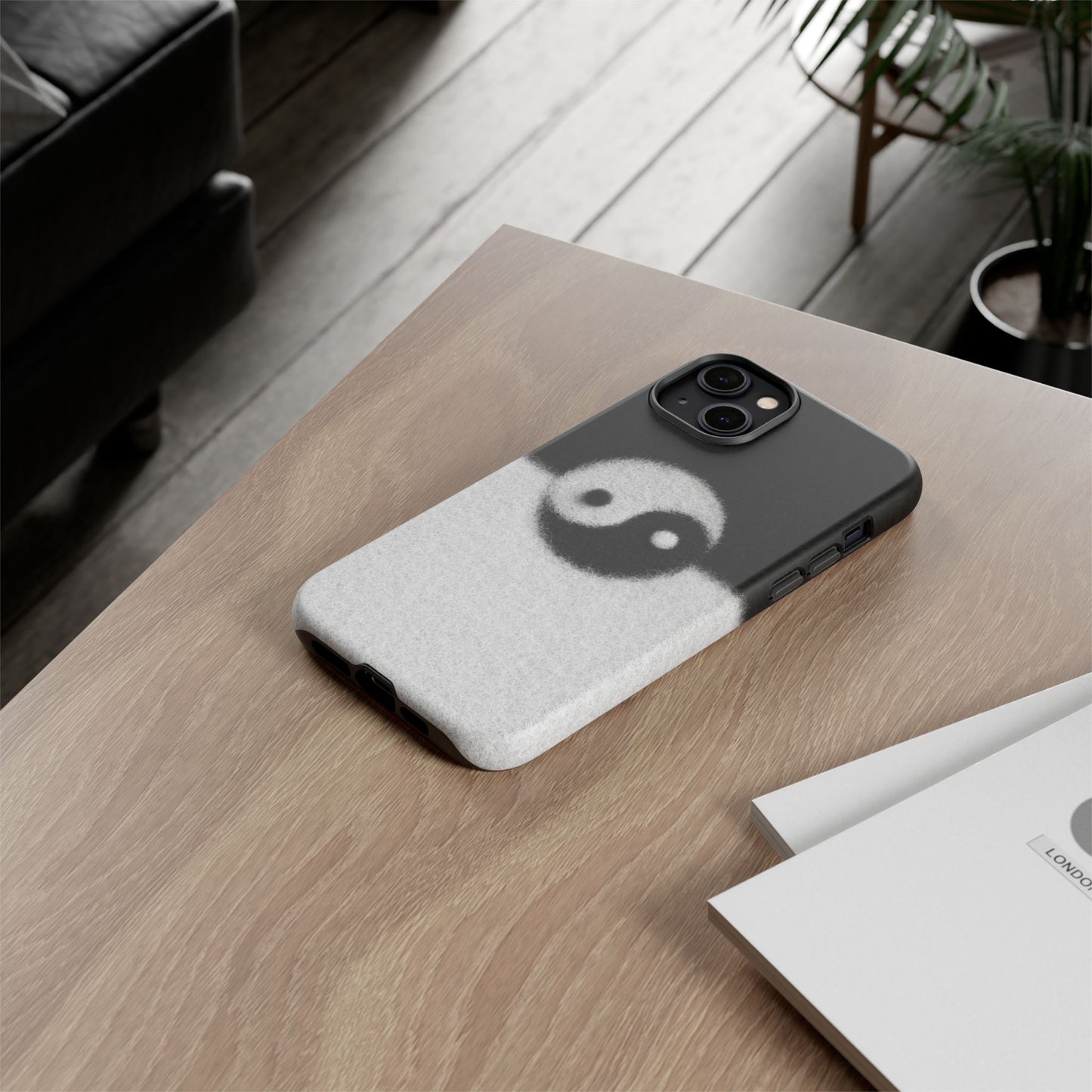 Yin Yang Phone Case - Tough Cases for Minimalist Vibes, Smartphone Cover, Unique Gift, Black and White Design, Modern Aesthetic